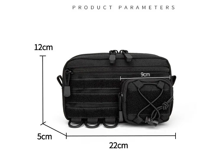 1000D EDC Molle Organizer Pouch – Horizontal Utility Tool Bag, Outdoor Waist Pack for EMT, Hunting & Fanny Pack Use