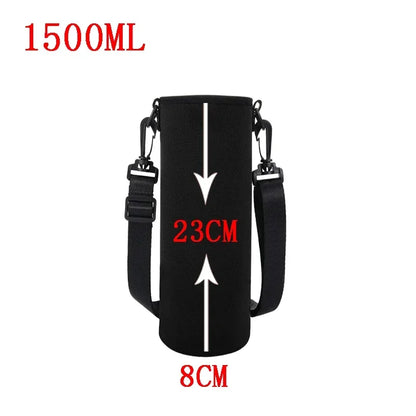 Portable Insulated Water Bottle Holder Bag - Neoprene Thermos Cup Pouch with Adjustable Strap 750ML/1000ML/1500ML
