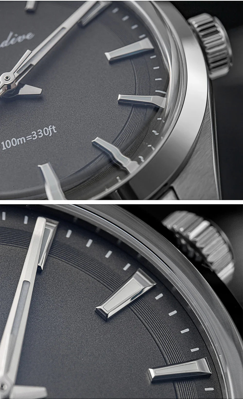 ADDIESDIVE 36MM Men's Stainless Steel Quartz Watch — Luxury Bubble Mirror Glass, 100M Waterproof Timepiece AD2066