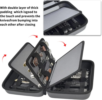 Pocket Knife Display Case - Storage Organizer for 24+ Folding Knives, Tactical, Hunting, EDC, and Survival Knife Collection Box