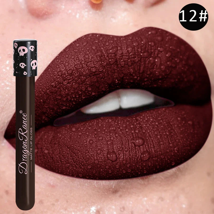 Colored Lip Gloss – Waterproof Matte Lip Glaze in Test Tube, Easy-to-Apply, Long-Lasting Party Lip Makeup