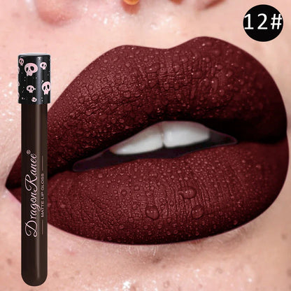 Colored Lip Gloss – Waterproof Matte Lip Glaze in Test Tube, Easy-to-Apply, Long-Lasting Party Lip Makeup
