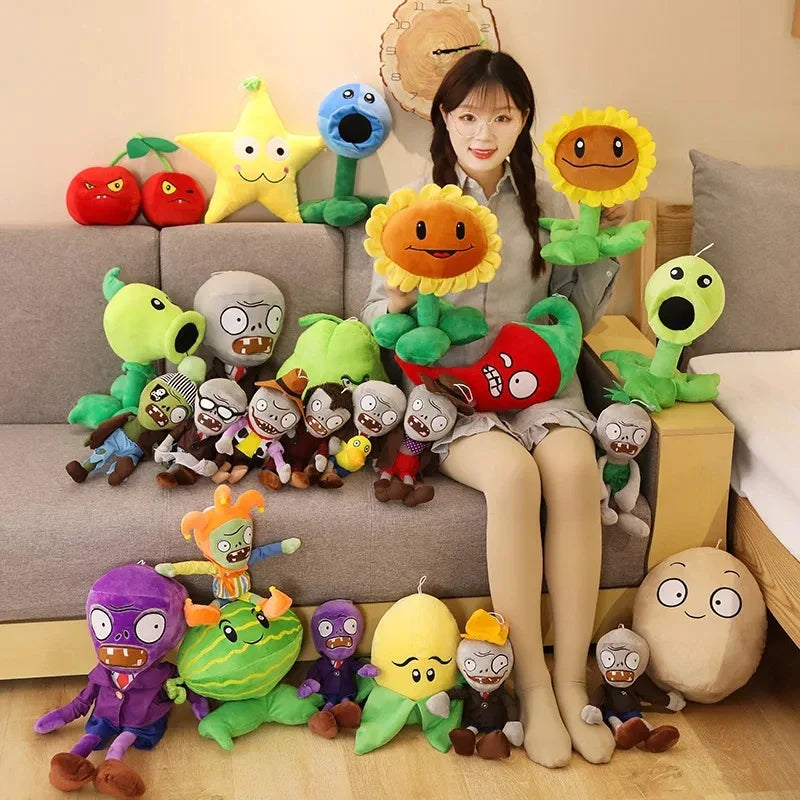 Plants vs Zombies 2 Plush Toys Set Peashooter Sunflower PVZ Game Character Stuffed Anime Dolls Soft Kids Gift Collection Plushies
