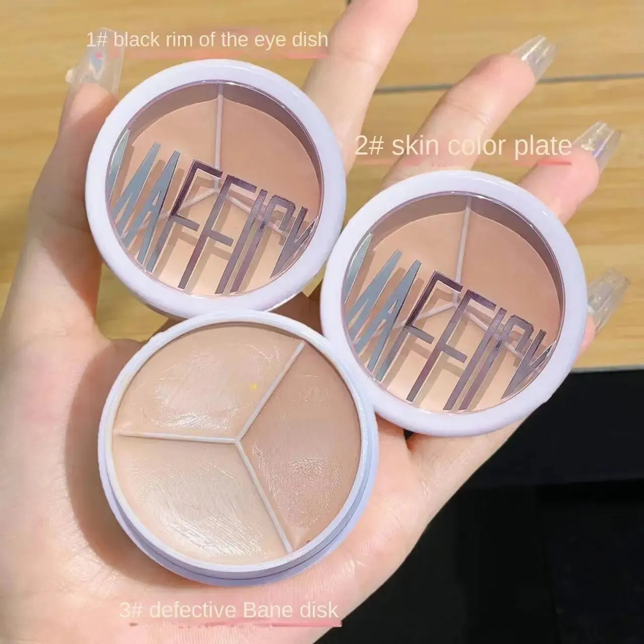 3-Color Concealer Palette – Professional Coverage for Dark Circles and Face Imperfections