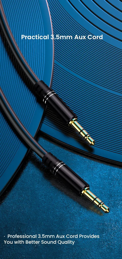 3.5mm Male to Male Aux Audio Cable — Compatible with Car Stereos, Speakers & Headphones