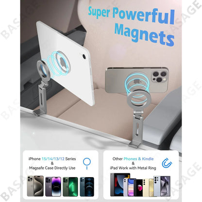 Universal Magnetic Phone Holder - Flexible Rotation, Hands-Free Airplane Mount for iPhone 15 Pro Max Series