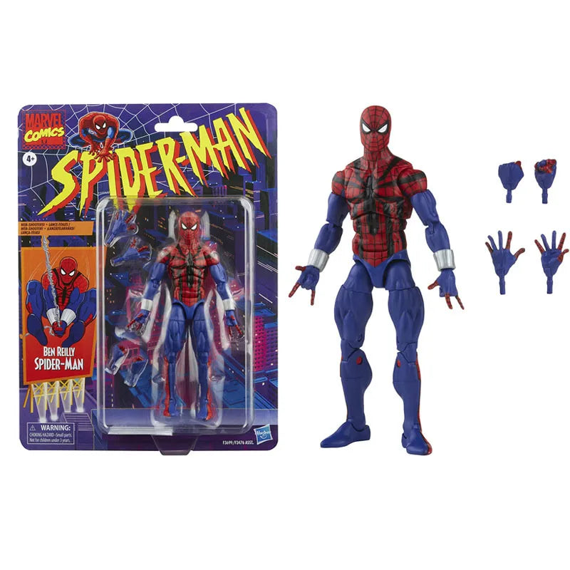 Hasbro Spider-Man 2099 Miguel O’Hara Action Figure — Legends Venom & Deadpool, Change Face Statue Model Doll Toy Gift for Kids
