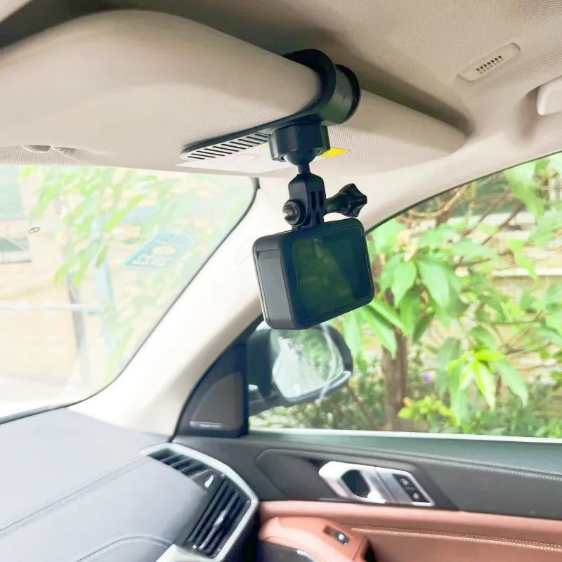 Car Camera Mount Sun Visor Clip – Holder for GoPro Hero 9-13, DJI Osmo Action 3-5 & Insta360 X3/X4 Accessories