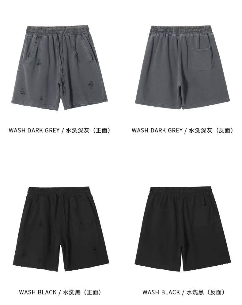 Cut-Up Vintage Style Denim Shorts – Retro Casual Summer Wear