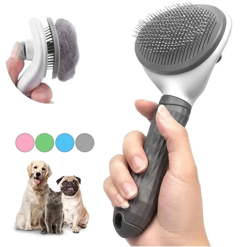 Self-Cleaning Pet Hair Remover Brush - Dog & Cat Grooming Tool | Dematting Comb for Dogs & Cats