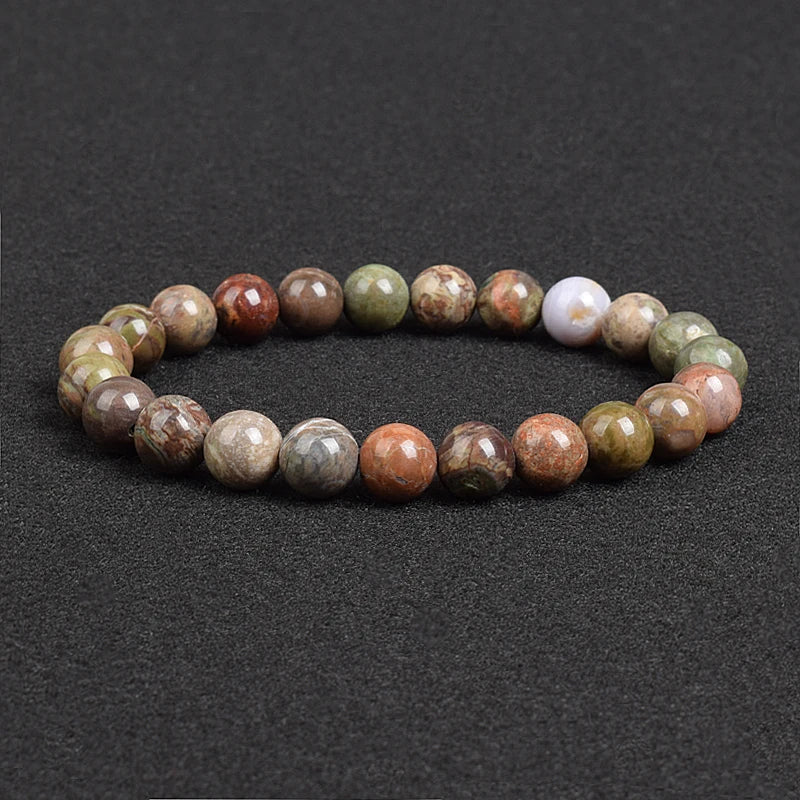 Genuine Natural Stone Beaded Bracelet – Apatite, Lapis Lazuli, Agate & Tiger Eye High Quality Crystal Gem Jewelry Bangle for Men & Women