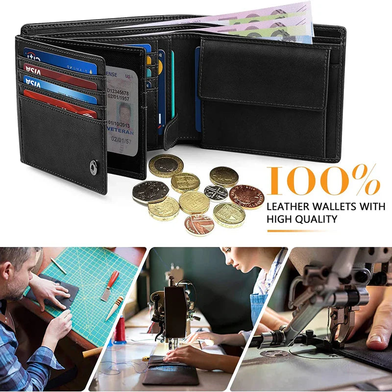 Men’s RFID Blocking Slim Wallet – Multi-Functional Credit Card Holder with 15 Card Slots, Compact Minimalist Wallet for Everyday Use