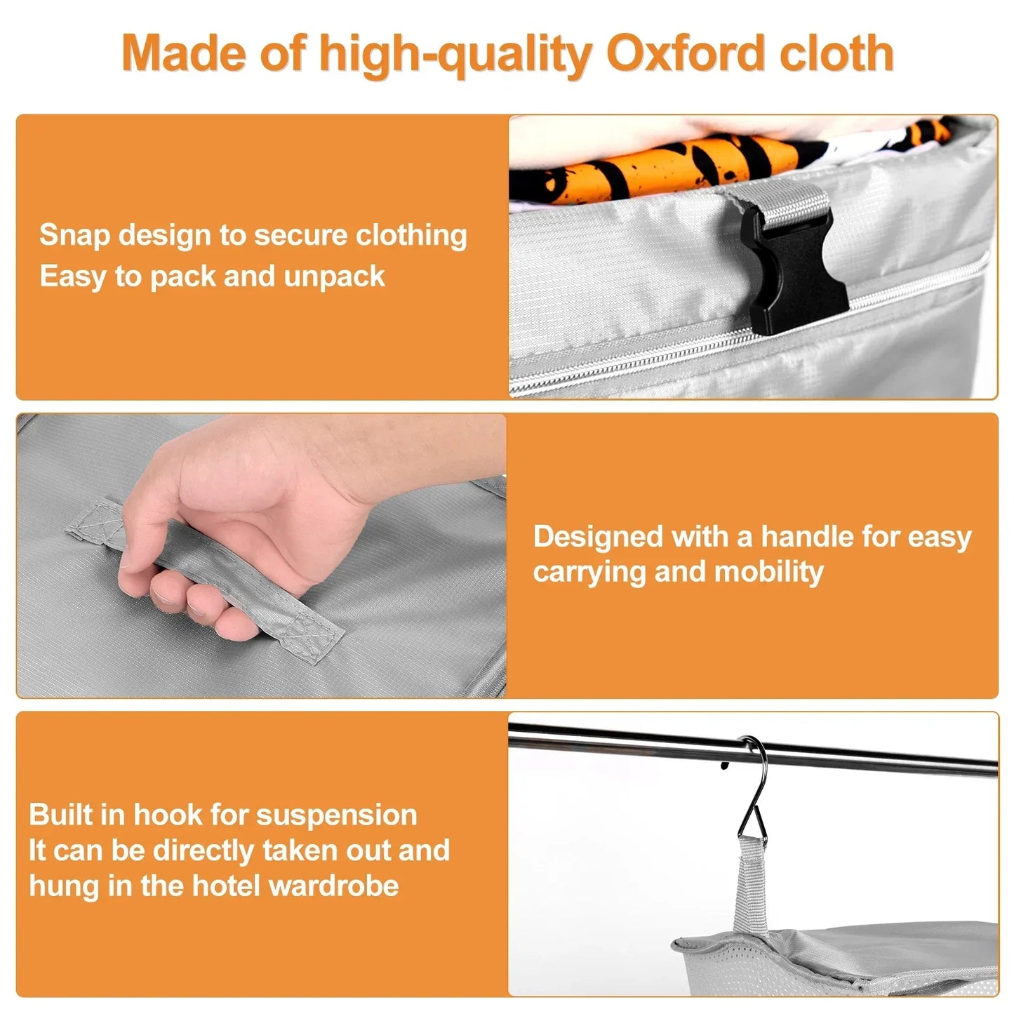 Travel Hanging Luggage Organizer | Large Capacity Foldable Clothes Storage & Garment Bag
