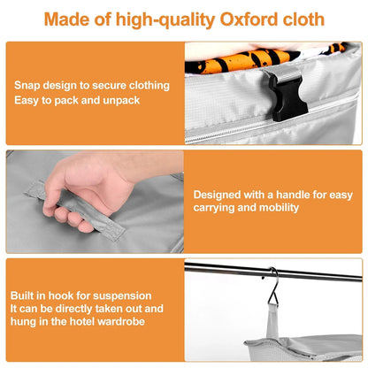 Travel Hanging Luggage Organizer | Large Capacity Foldable Clothes Storage & Garment Bag