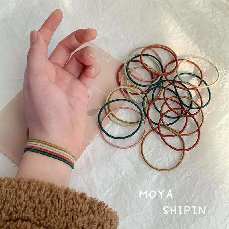 100PCS Hair Ties Elastic Rubber Bands - Thin Ponytail Scrunchies for Women & Men, Hair Accessories