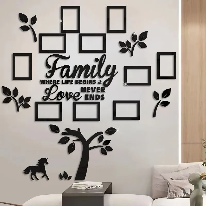 3D Acrylic Photo Wall Decor – DIY Customizable Photo Collage Kit, 100×100cm Frame for Home, Wedding & Party