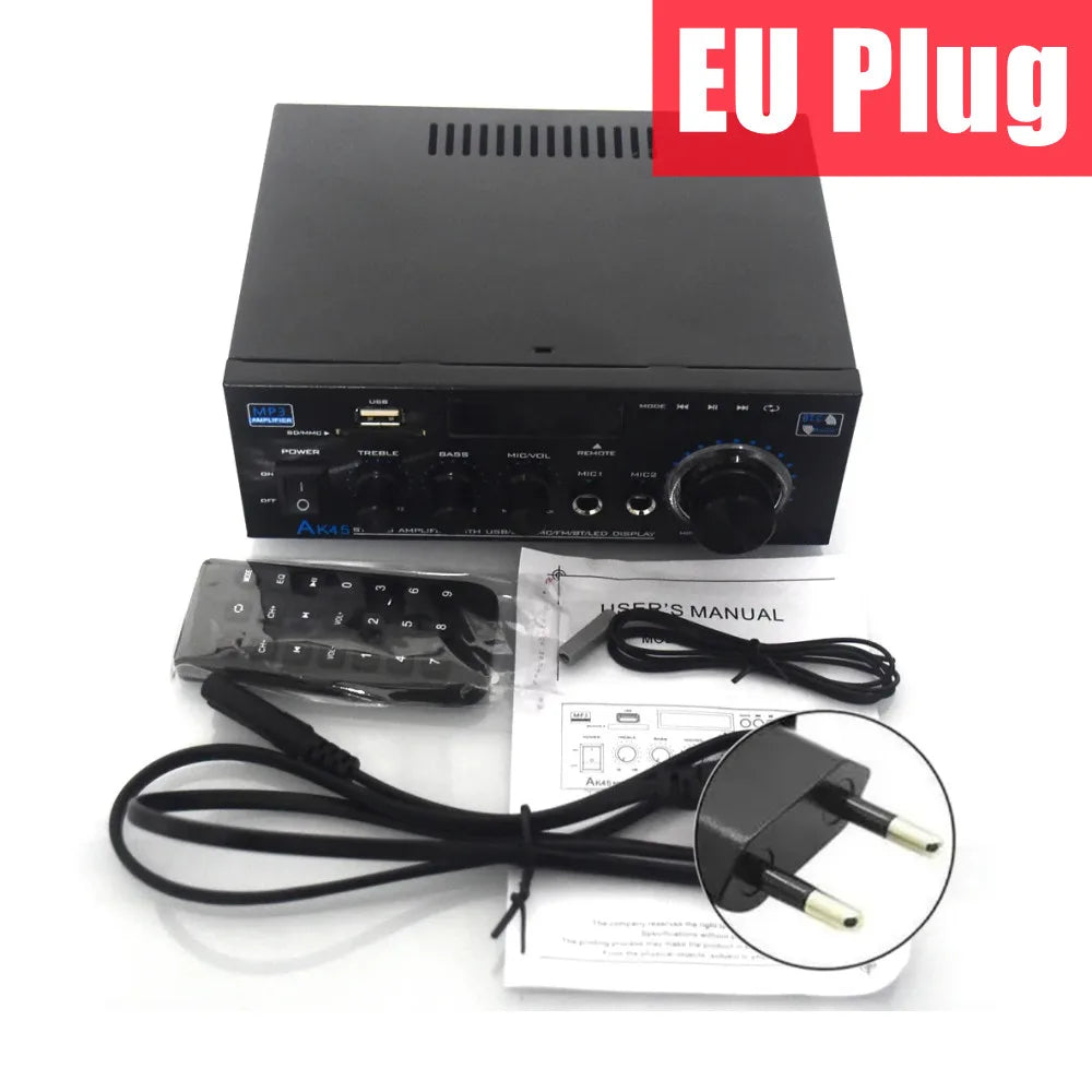 Woopker AK Series Digital Bluetooth Amplifier – 2 Channel HiFi Audio Amp with FM & USB for Home, Car & Karaoke