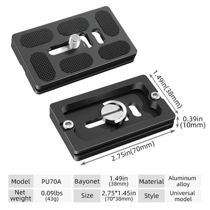 BEXIN Universal Aluminum Alloy Quick Release Plate – 1/4" Screw Tripod Mount Adapter for Arca Swiss & Benro Ball Head Cameras