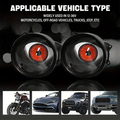 Dynamic Big Eye LED Fog Lights - 6-Mode Adjustable Color Car Lights for Universal Vehicle Models