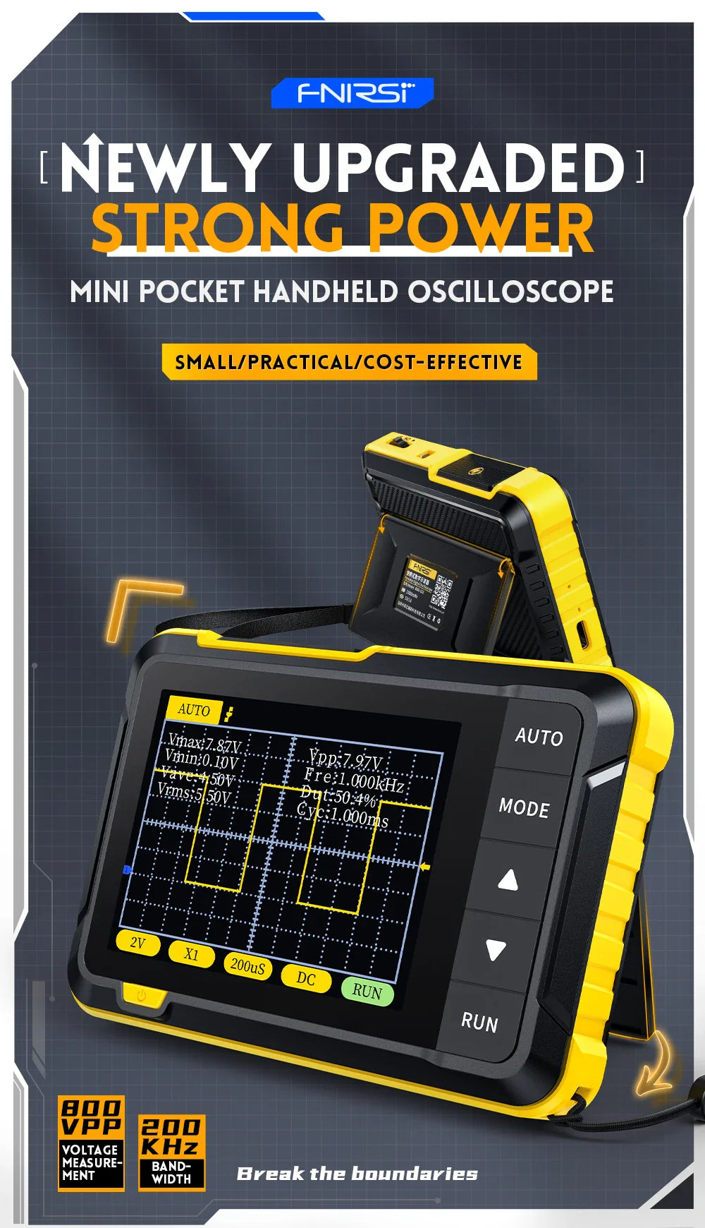 FNIRSI DSO510 DSO152 DSO153 Mini Handheld Digital Oscilloscope | 2-in-1, 48MS/s, 10MHz Bandwidth for Electronic Repair