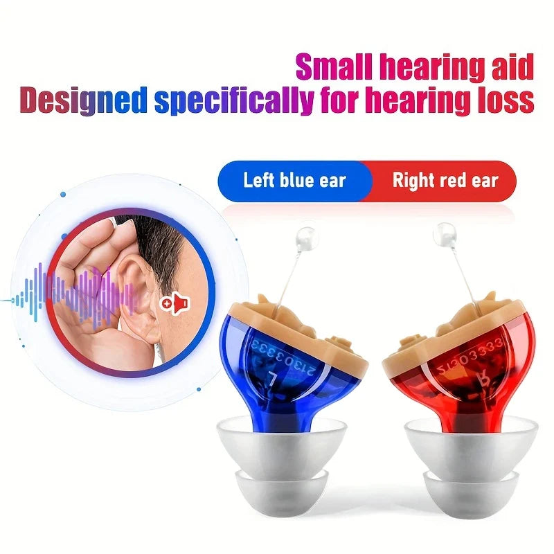 Invisible CIC Hearing Aid - Mini Portable Sound Amplifier for Seniors & Adults, Discreet Hearing Device