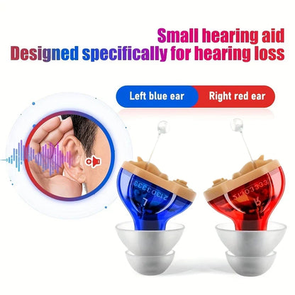 Invisible CIC Hearing Aid - Mini Portable Sound Amplifier for Seniors & Adults, Discreet Hearing Device