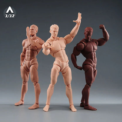 1/12 Scale Male Soldier Action Figure — 16cm Flexible Joint Articulated Toy Doll Model White Yellow Black