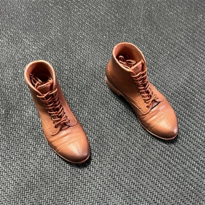 1/6 Scale Male Lace-Up Rubber Boots — Solid Soldier Shoes for 12'' Action Figures with Detachable Feet Dolls