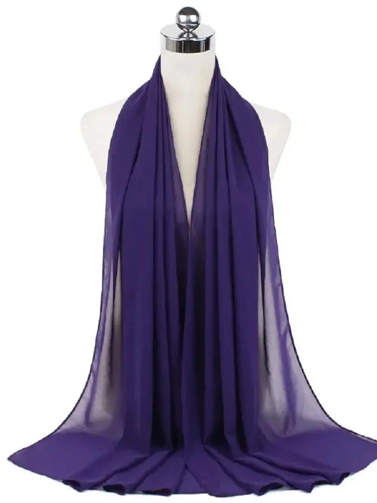 Women’s Solid Chiffon Instant Hijab – Ready-to-Wear Islamic Scarf, Muslim Shawl & Arab Head Wrap