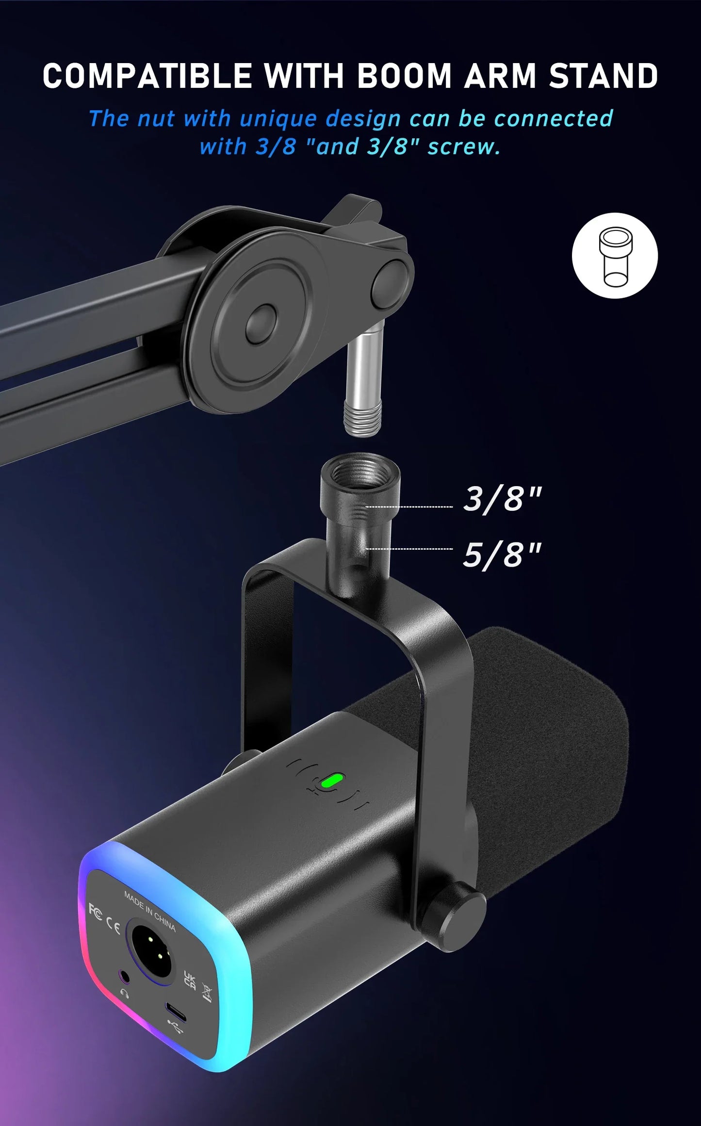 FIFINE AM8 USB/XLR Dynamic Microphone with Touch Mute, Headphone Jack & I/O Controls for PC, PS5/PS4, Gaming & Mixer