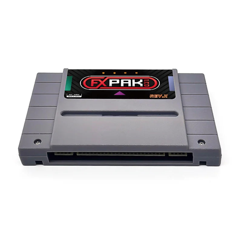 EVERGENESIS FXPAK Pro Rev. X SNES Game Cartridge – SD2 Flash Card for SFC/SNES 16-Bit Console with 8GB Memory Card