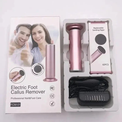 Electronic Foot File Pedicure Sander — Electric Callus Remover with 60pcs Replacement Sandpaper Discs