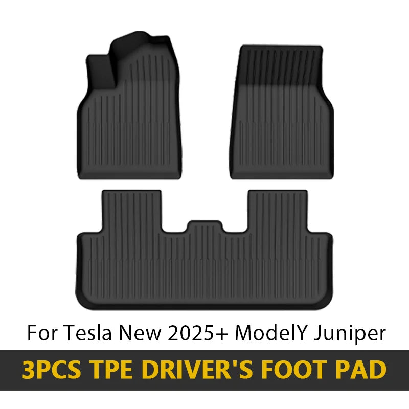 Tesla Model Y 2025+ Juniper TPE Floor Mats – Waterproof Anti-Slip Full Set Car Accessories