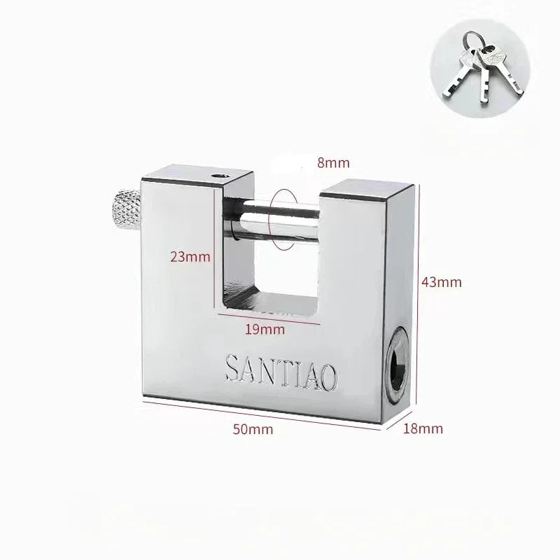 High Security Padlock with 3 Keys – Heavy Duty D-Shaped Lock for Garage Doors, Containers, Gates, and Warehouses