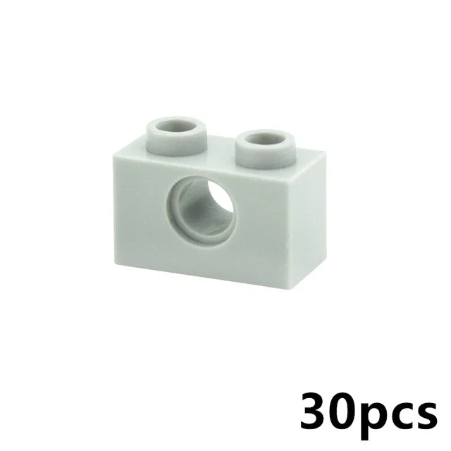 Technical Building Block Long Beam with Holes – Thick MOC Studded Bricks Compatible with 3703, 32018, 3895, 2730, 3894, 3701, 3700