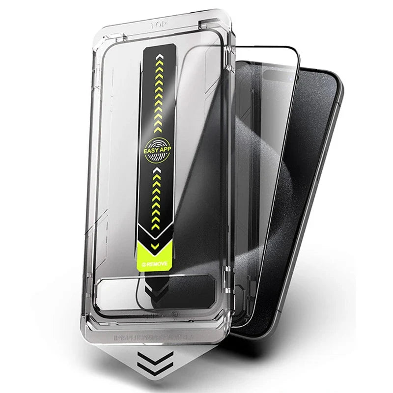 Premium Tempered Glass Screen Protector for iPhone 16 & 15 Pro Max – Easy Install, Dust-Free for iPhone 16 Plus