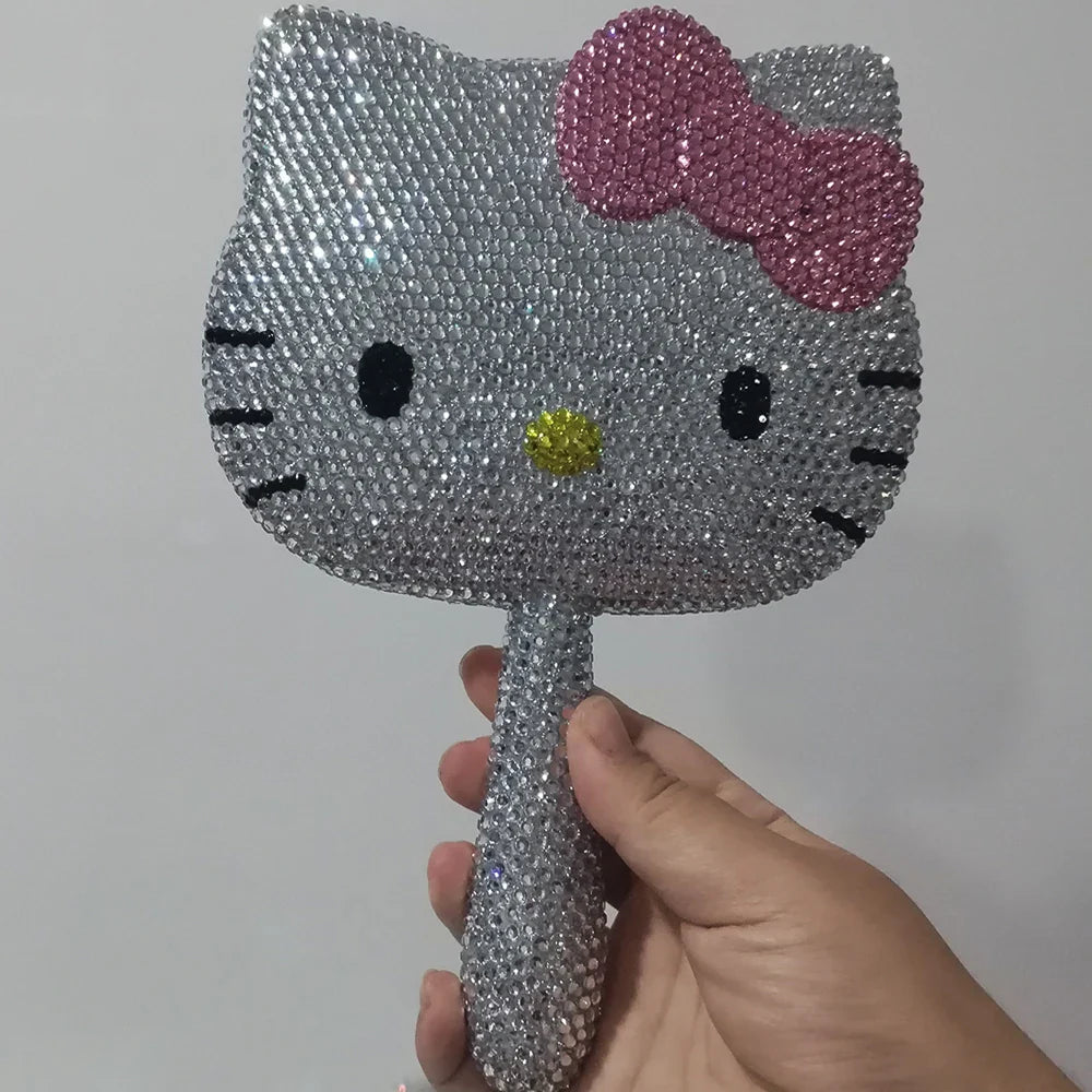 Kawaii Crystal Rhinestone Handheld Mirror – Shiny Decorative Mirror for Girls’ Birthday & Living Room Decor