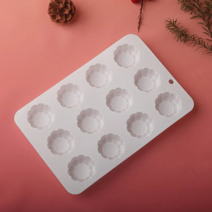 6 or 12 Cell Wavy Lace Cylindrical Silicone Cake Mold — Mousse & Dessert Baking Tool for Party Pastry