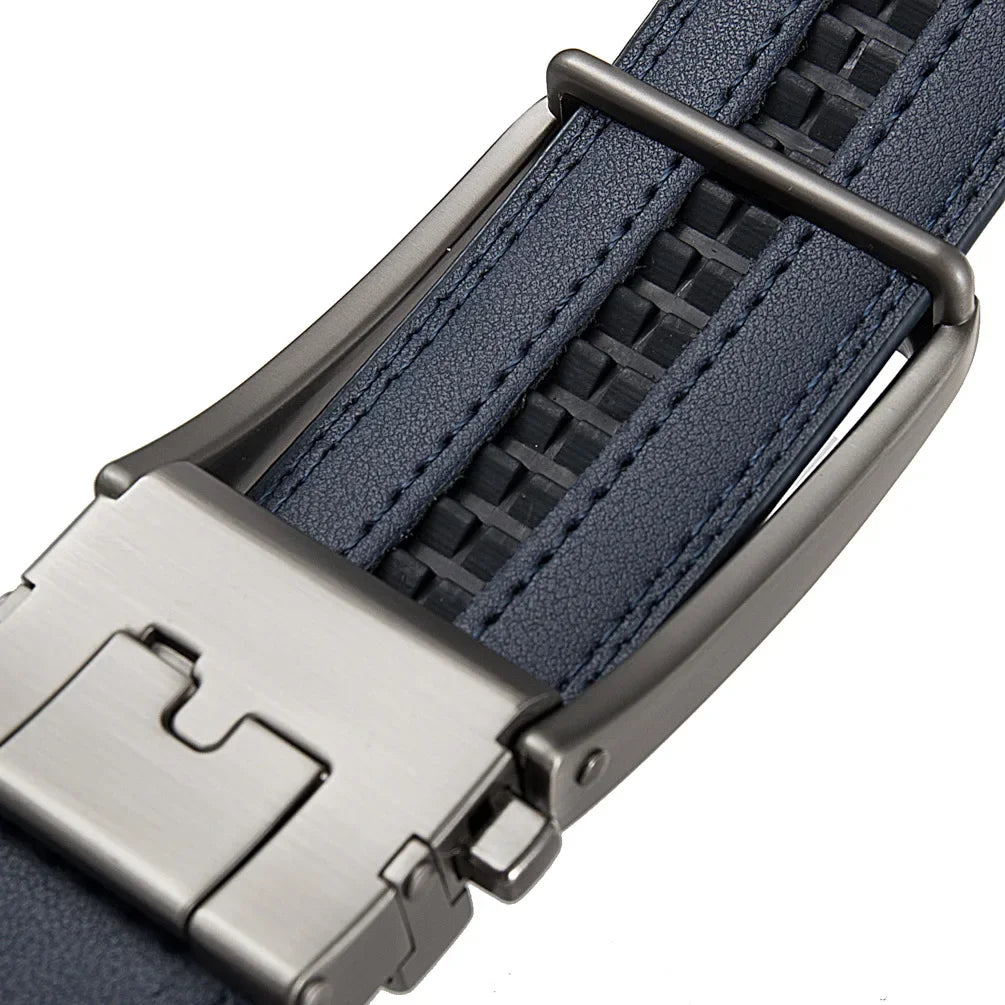 Click Belts for Men — Luxury Designer Genuine Leather Belt with Automatic Buckle, High-Quality Fashion Waist Strap
