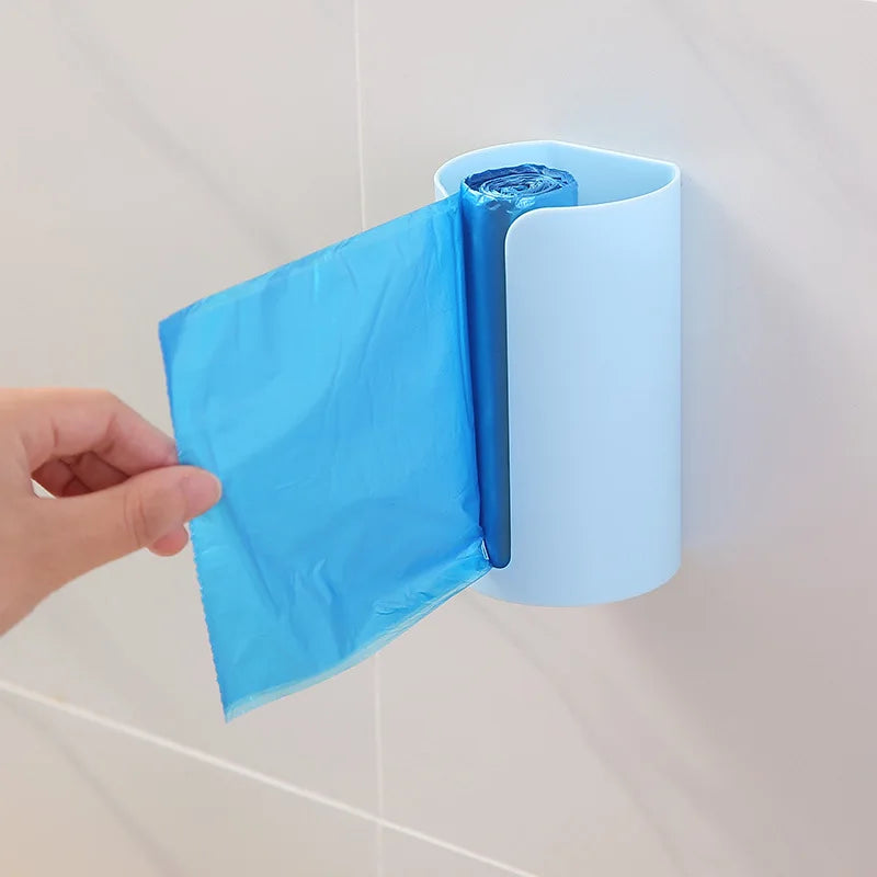 Nail-Free Wall-Mounted Plastic Garbage Bag Holder – Trash & Cotton Pad Storage Box for Home, Kitchen, and Bathroom