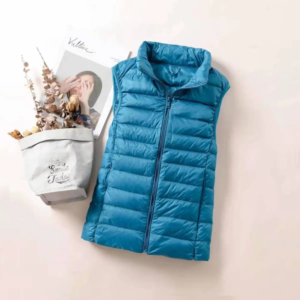 2024 Women's Ultra-Light Down Vest – Slim Sleeveless, Portable & Windproof Lightweight Waistcoat for Girls