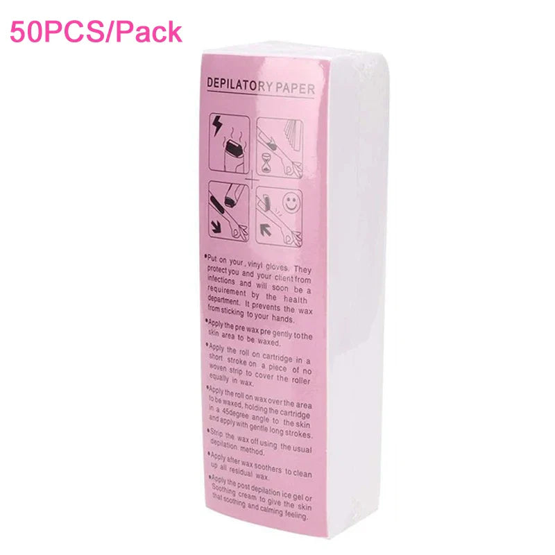 Professional Hair Removal Nonwoven Depilatory Wax Strips – Epilator Roll for Smooth Legs and Body