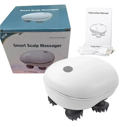Electric Scalp Massager with Red Light Therapy – Antistress Body Massage Tool for Muscle Tension & Tiredness Relief