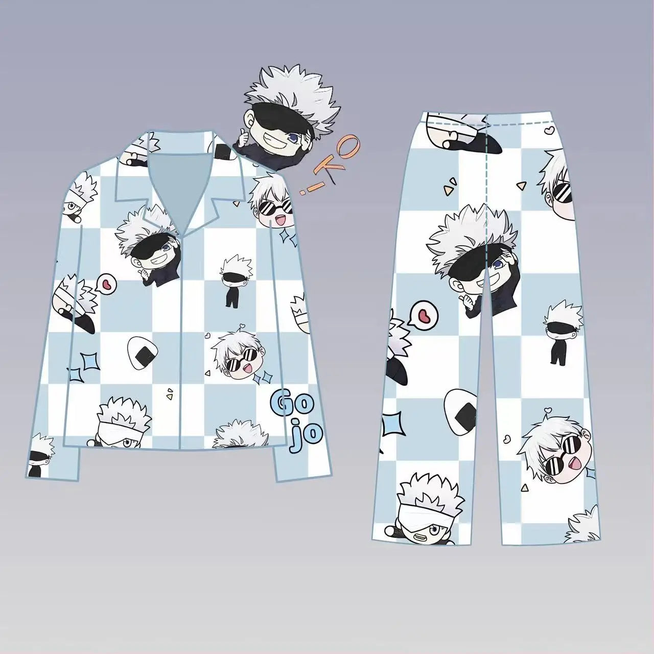 Jujutsu Kaisen Gojo Satoru Anime Pajamas Set – Cute Spring & Summer Couples Homewear, Birthday Gift