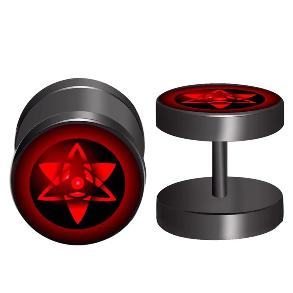 Anime Naruto Earrings – Uzumaki & Uchiha Itachi Sharingan Studs, Cosplay Accessories for Men, Women & Girls Gift