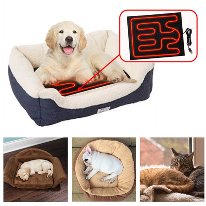 USB Heating Pad - Folding Heated Sheet for Car Seat, Waterproof Seat Warmer for Pets, Reptiles, and Animals - Winter Warm Heater Mat