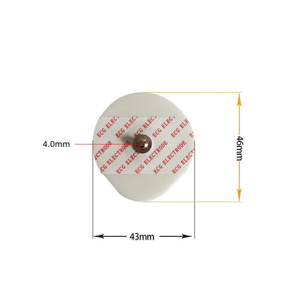 50-Pack Disposable ECG Electrodes — 43×46mm Non-Woven Medical Electrode Pads for EKG Accessories