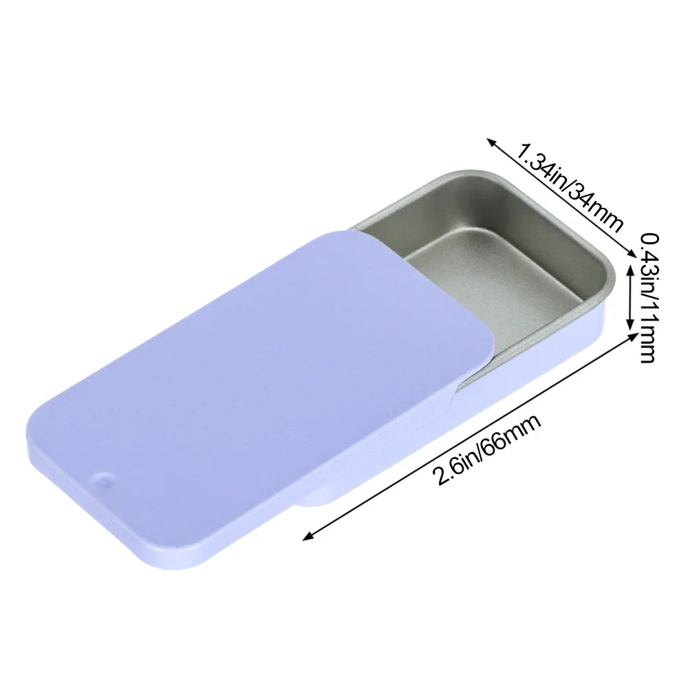 Metal Rectangular Mini Tin Box – Hinged Push-Top Candy, Pill & Small Storage Container