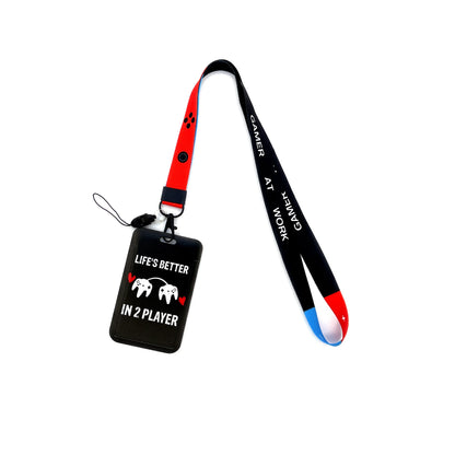 Gamer ID Card Holder Lanyard — Cool Credential Neck Strap & Badge Keychain for Men & Women