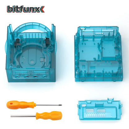 Bitfunx Ice Blue Transparent Replacement Shell for GameCube – Protective Case for NGC GC DOL-001/DOL-101 Console
